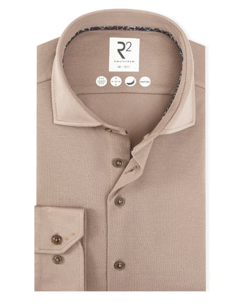Travel shirt dobby 042 - Taupe