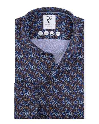 Travel shirt carabiner print 010 - Navy