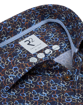 Travel shirt carabiner print 010 - Navy