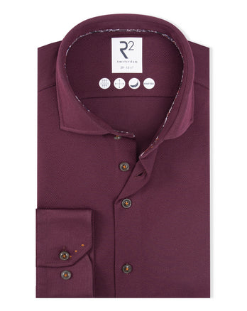 Travel shirt dobby 080 - Bordeaux