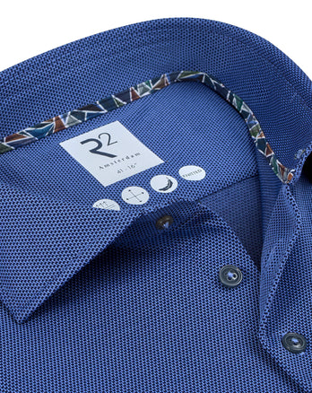 Travel shirt dobby 014 - Blue