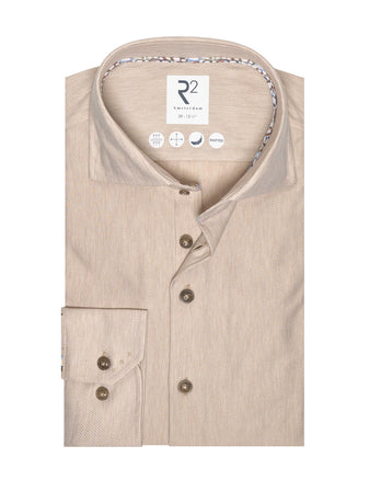 Travel shirt herringbone 045 - Beige