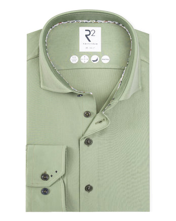 Travel shirt herringbone 074 - Green