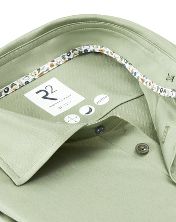 Travel shirt herringbone 074 - Green