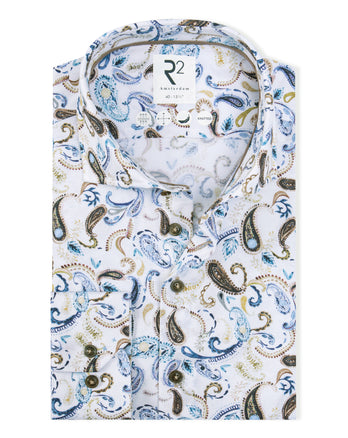 Travel shirt paisley print 045 - Beige