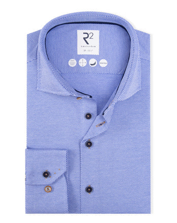 Cotton knitted shirt 014 - Blue