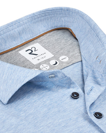 Chemise en coton simple jersey 018 - Light blue