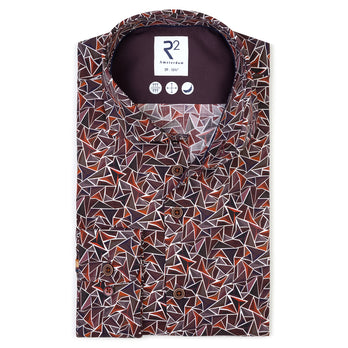 Triangle print stretch shirt 080 - Bordeaux
