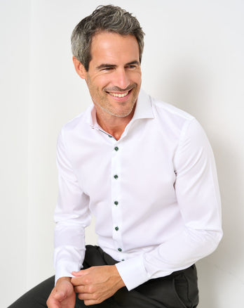 Chemise extensible en mélange Tencel 004 - White