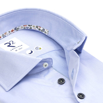 Tencel blend stretch shirt 018 - Light blue