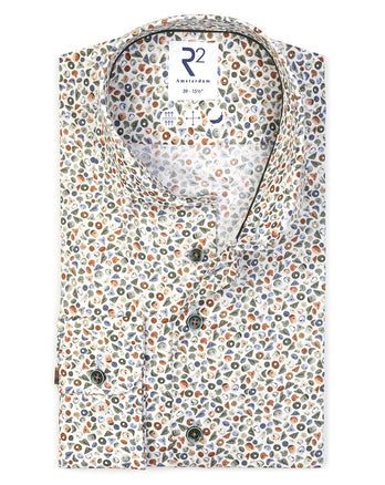 Climbing wall print cotton shirt 073 - Multicolour