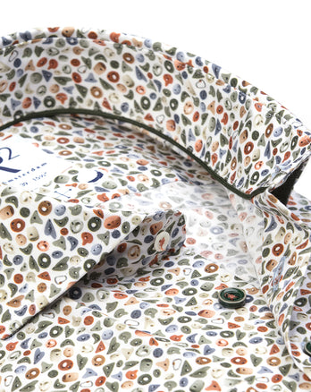 Climbing wall print cotton shirt 073 - Multicolour