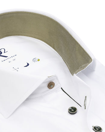 2 PLY biologisch katoenen overhemd 004 - White