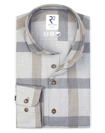 Chemise en coton à chevrons à carreaux 028 - Grey