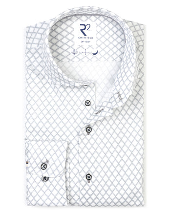 Chemise en coton dobby imprimée 028 - Grey