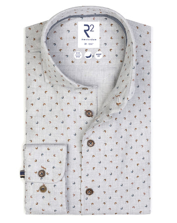 Chemise en coton à chevrons imprimé 028 - Grey