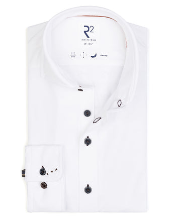 Dobby stretch overhemd 004 - White