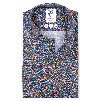 Climbing wall print cotton shirt 073 - Multicolour