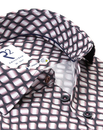 Bladprint lyocell overhemd 087 - Pink