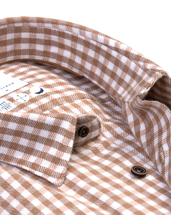Checkered wool blend shirt 045 - Beige