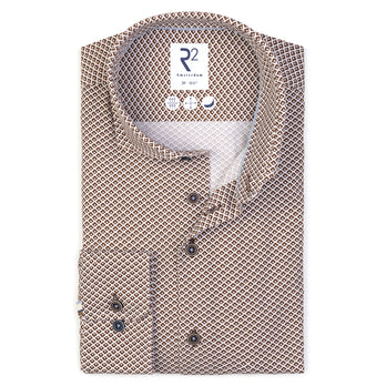 Chemise imprimée en mélange de tencel 041 - Brown