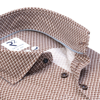 Chemise imprimée en mélange de tencel 041 - Brown