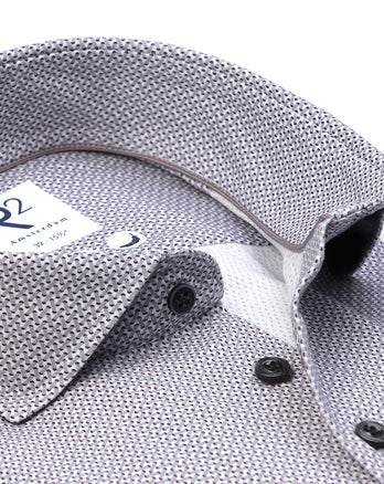 Tencelmix overhemd met print 028 - Grey
