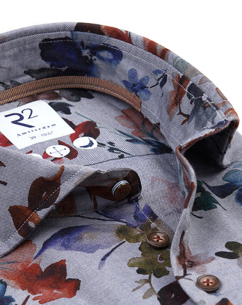 Blumendruck Flanell-Baumwollhemd 073 - Multicolour