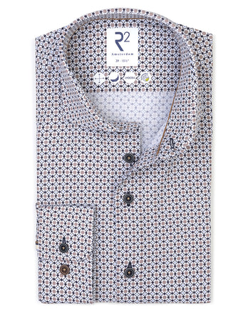 Graphical print Tencel blend shirt 073 - Multicolour