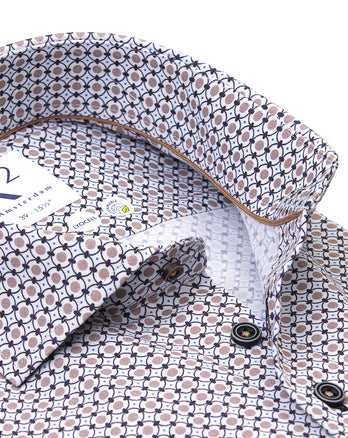 Graphical print Tencel blend shirt 073 - Multicolour