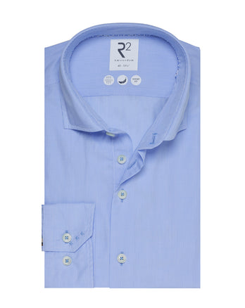 Washed cotton shirt pinstripe 018 - Light blue