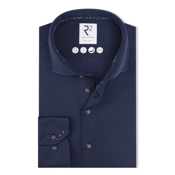 Extra long sleeves. Travel shirt dobby 010 - Navy