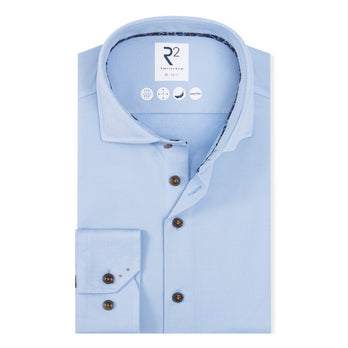 Extra long sleeves. Travel shirt dobby 018 - Light blue