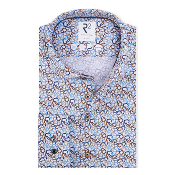 Extra lange Ärmel. Travel Hemd Karabiner-Print 073 - Multicolour