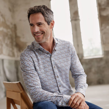 Extra lange Ärmel. Travel Hemd Karabiner-Print 073 - Multicolour