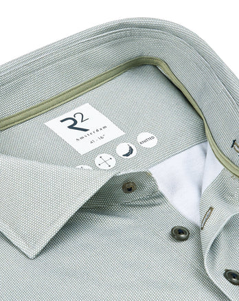 Extra long sleeves. Travel shirt printed 074 - Green