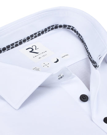 Extra long sleeves. Travel shirt dobby 004 - White