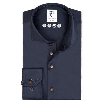Extra lange mouwen. 2 PLY bio-katoenen overhemd 010 - Navy