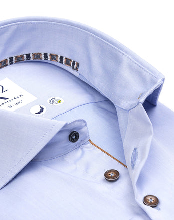 Extra lange mouwen. Biologisch 2 PLY katoenen overhemd 018 - Light blue