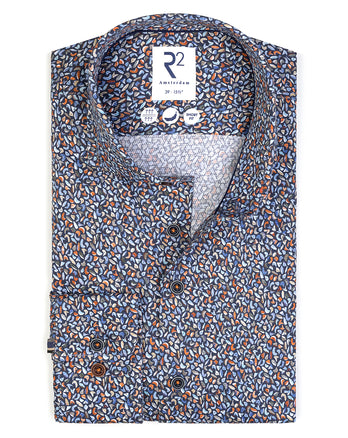 Extra lange mouwen. Klimmuurprint katoenen overhemd 073 - Multicolour