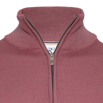 100% Merinowol trui met halve ritssluiting 089 - Old pink