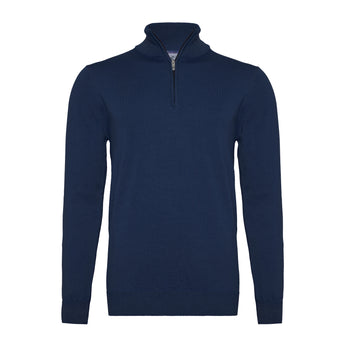 Merino wool half zip pullover 010 - Navy