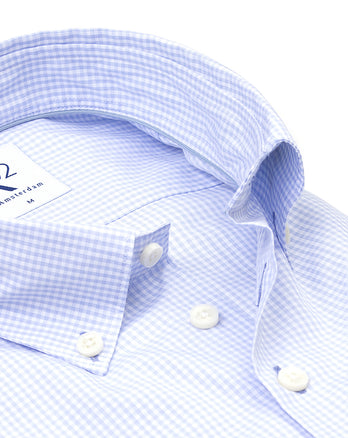 Vichy-Karomuster Baumwollhemd 018 - Light blue