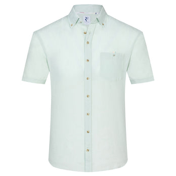 Short sleeve linen blend shirt 071 - Light green
