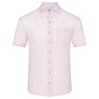 Short sleeve linen blend shirt 088 - Light pink