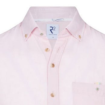 Short sleeve linen blend shirt 088 - Light pink