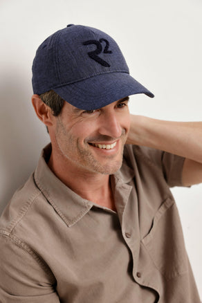 R2 Leinen-Baumwoll Cap 010 - Navy