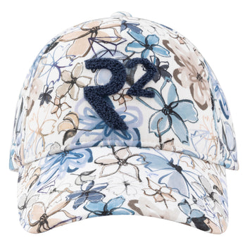 Bloemenprint linnen katoenen cap 045 - Beige