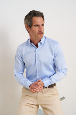 2 PLY organic cotton shirt 018 - Light blue