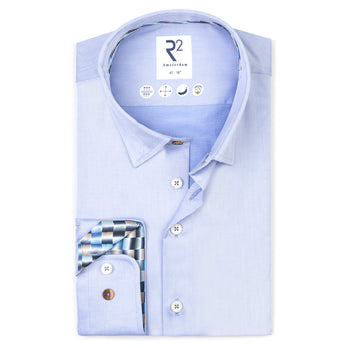 Extra lange mouwen. 2 PLY biologisch katoenen overhemd 018 - Light blue